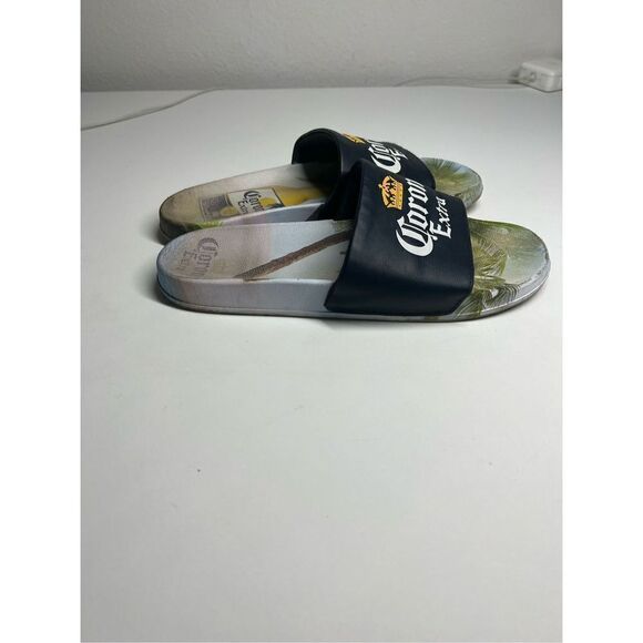 Corona Extra Black Label with Beach Scene Sandal Slides Multi-Color Size 7,5 Men - Picture 3 of 8